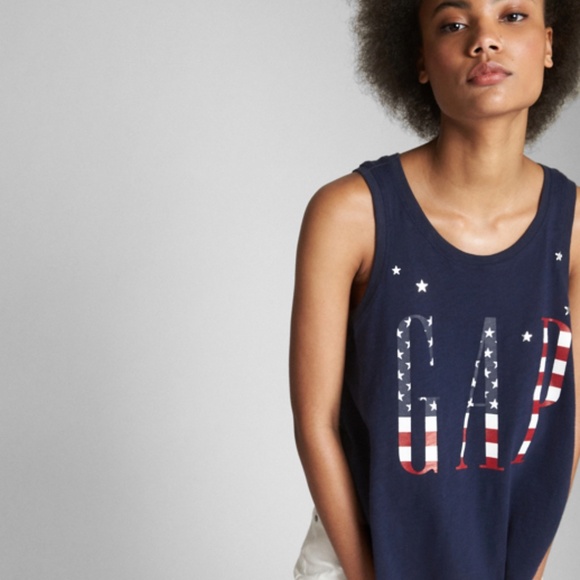 NWT: gap Logo Americana Tank Top - Picture 3 of 3